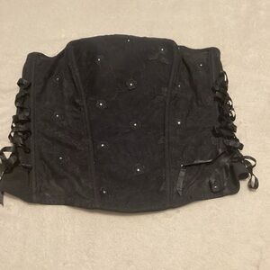 Cacique Black Lace-Up Waist Cincher